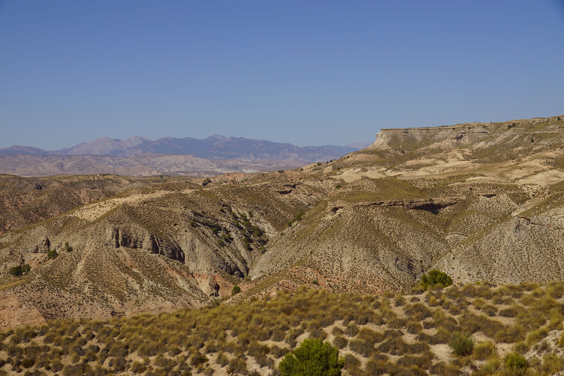 Badlands arides du désert de Tabernas, province d'Almería